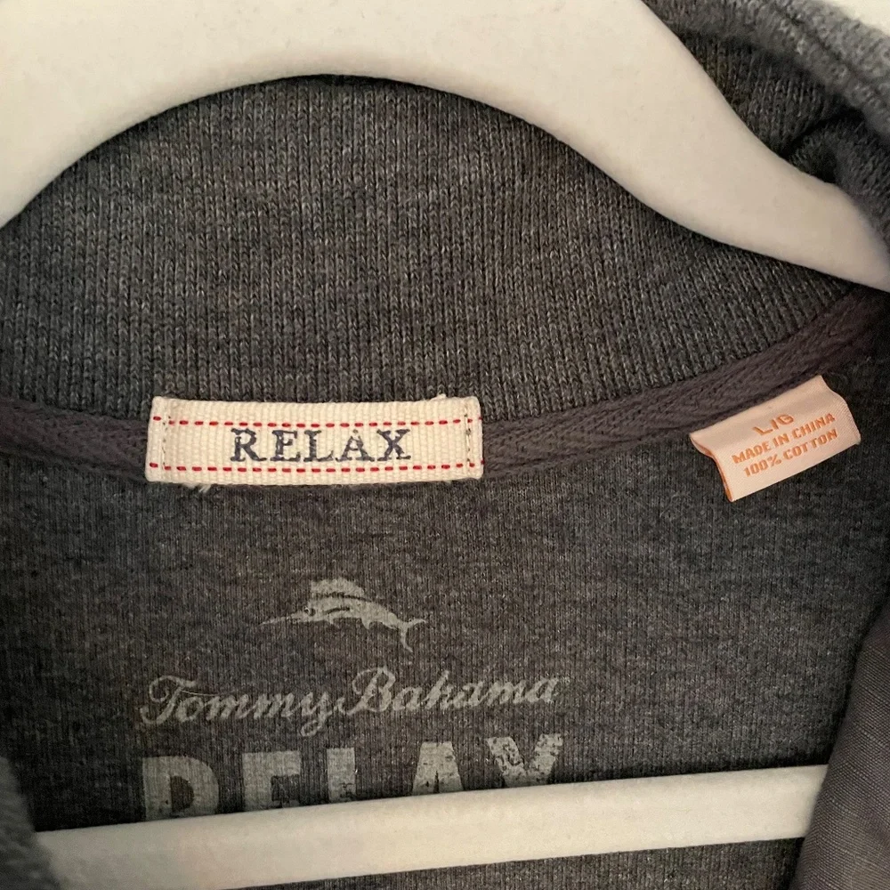 Tommy Bahama Half-Zip Sweater, Sweatshirt, Gray, L